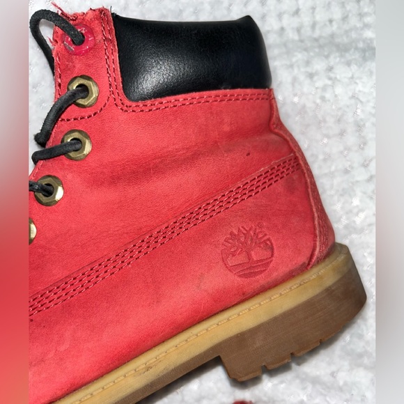 TIMBERLAND Red Boots sz Youth 4 - Picture 3 of 10